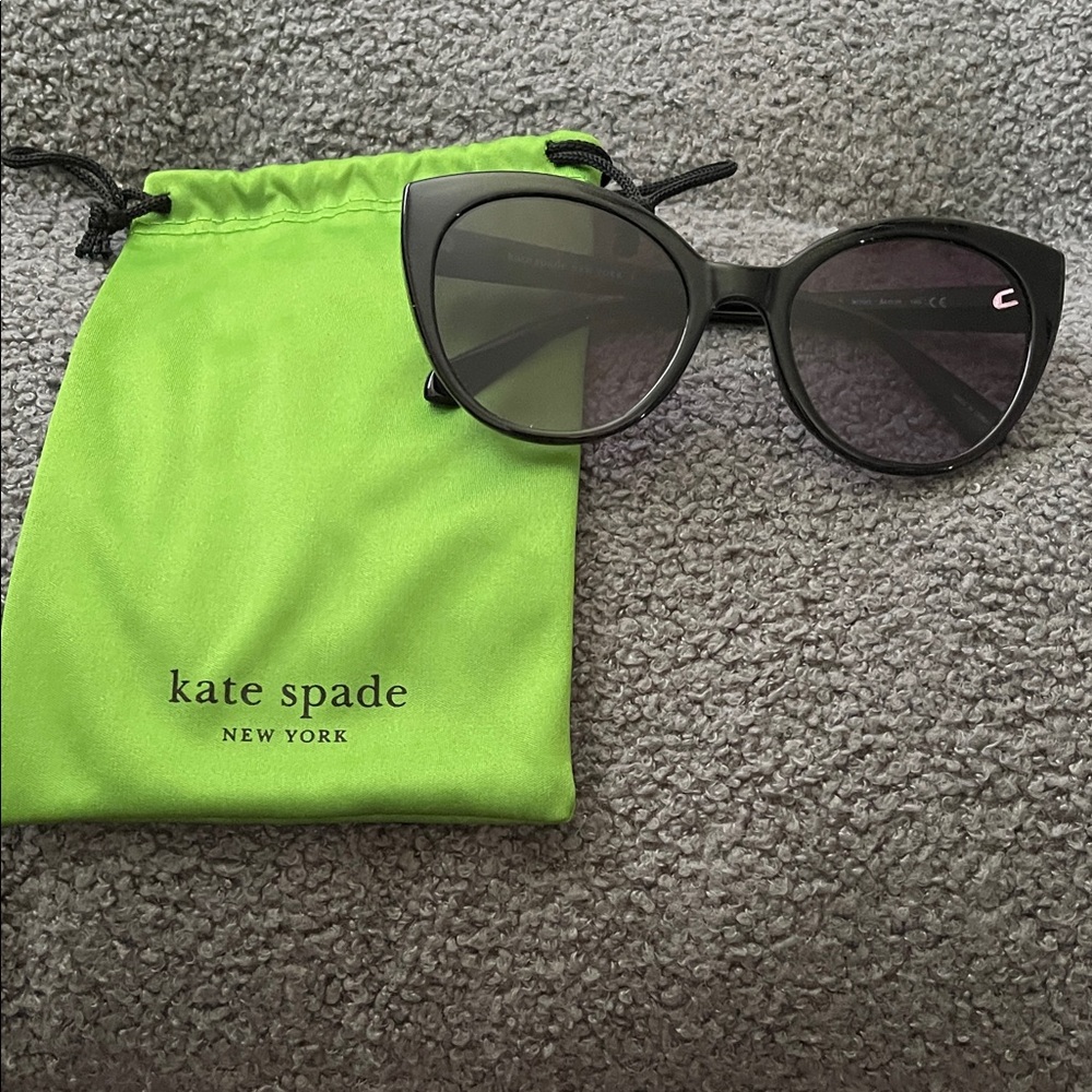 Kate Spade Black Sunglasses with Lime Green Pouch